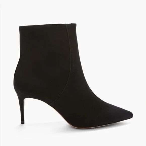 Schutz Bette Pointed Toe Kitten Stiletto Heel Ankle Boots Booties Black 8 - Picture 1 of 9